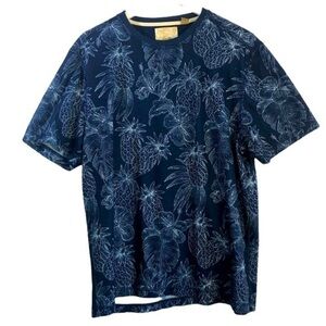 Tasso Elba Island Pacific Blue Tropical Short Sleeve T Shirt Size Large